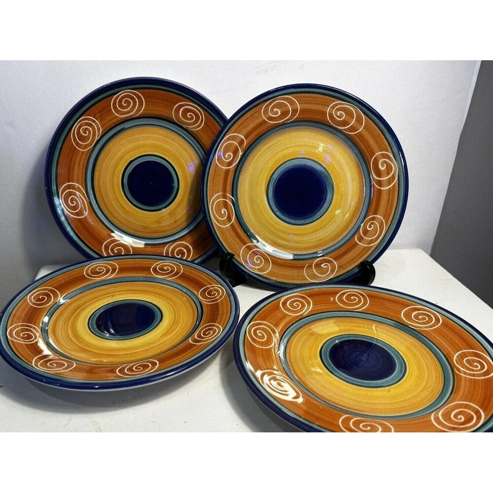 Pier 1 Italian Swirl Dessert Plate - Set Of 4